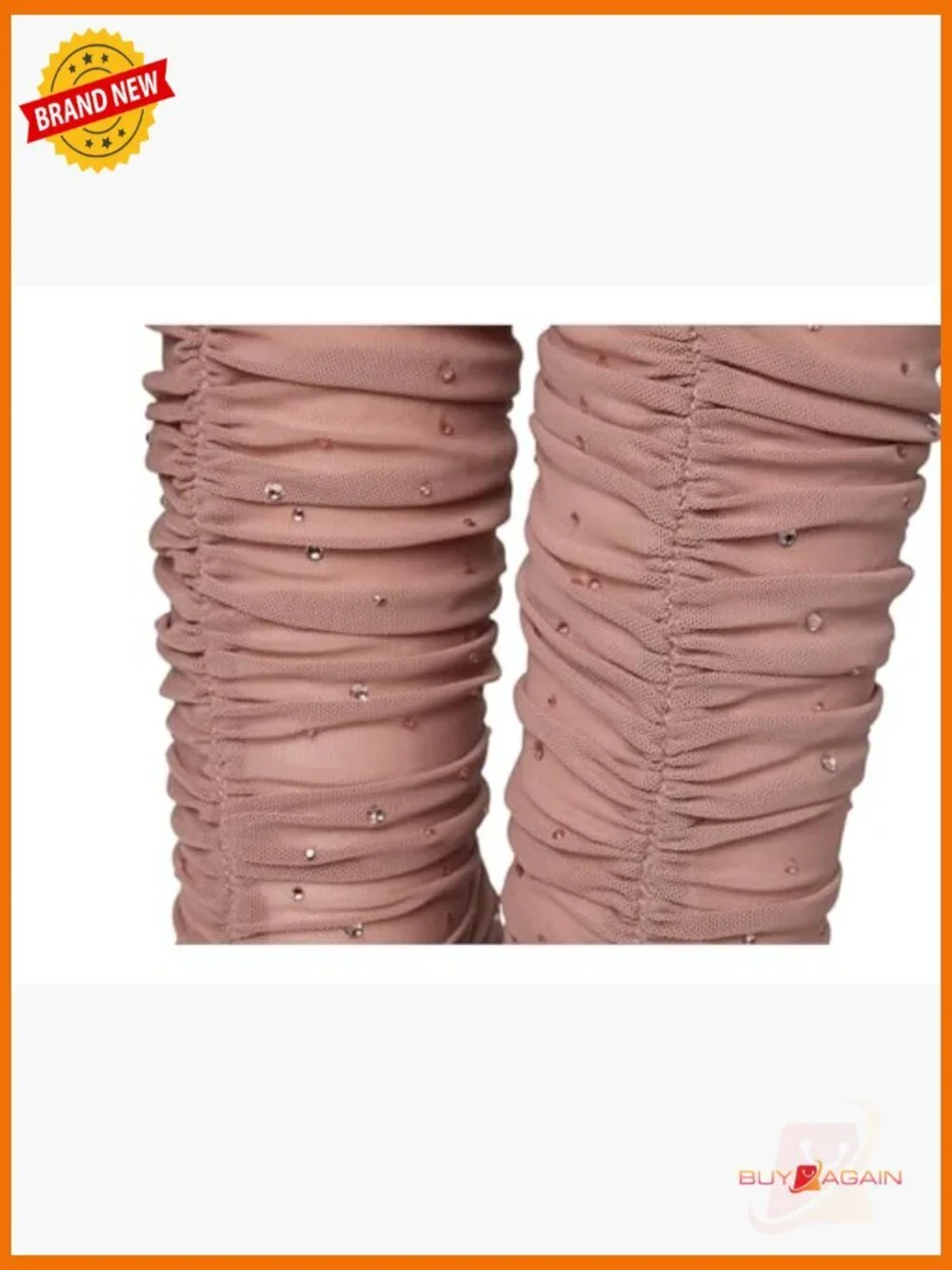 Over-the-Knee Boots Stiletto Heel Pull-On Mesh Nylon Rubber
